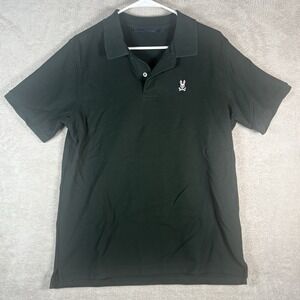 Psycho Bunny Polo Shirt Short Sleeve Mens 6 Large Pima Cotton Skull Logo Green